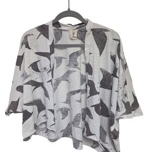 HEEL Athens Lab‎ Women's Organic Cotton Kimono Cardigan Bird Print Top